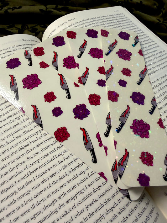 Dark Romance Floral Bookmark (Holographic/Glossy)