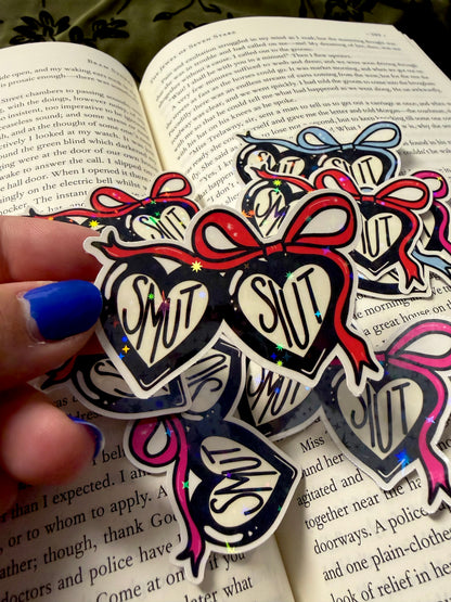 Holographic “SMUT” Heart Stickers – Bookish Romance Aesthetic