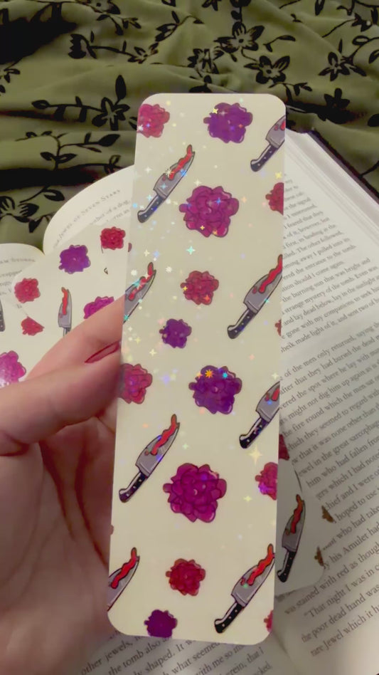 Dark Romance Floral Bookmark (Holographic/Glossy)